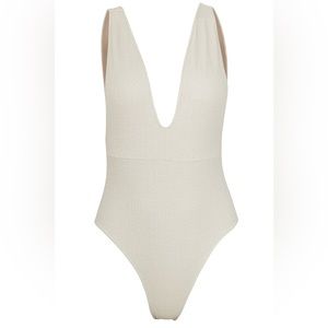 Sauipe Helena Deep Plunge Swimsuit in Platinum